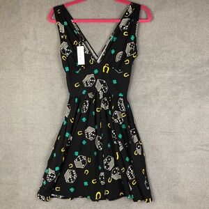 Trashy Diva retro deep cut cami dress lucky charm size 00